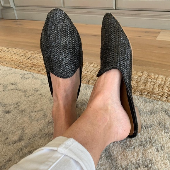 woven backless mules